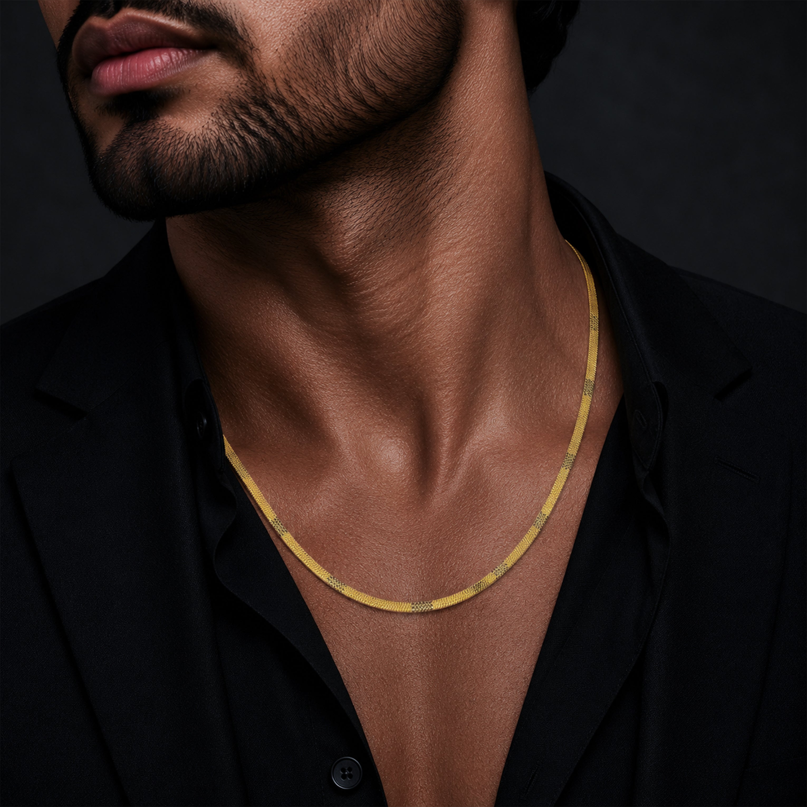 Men’s Gold Tone Herringbone Chain GMC -13