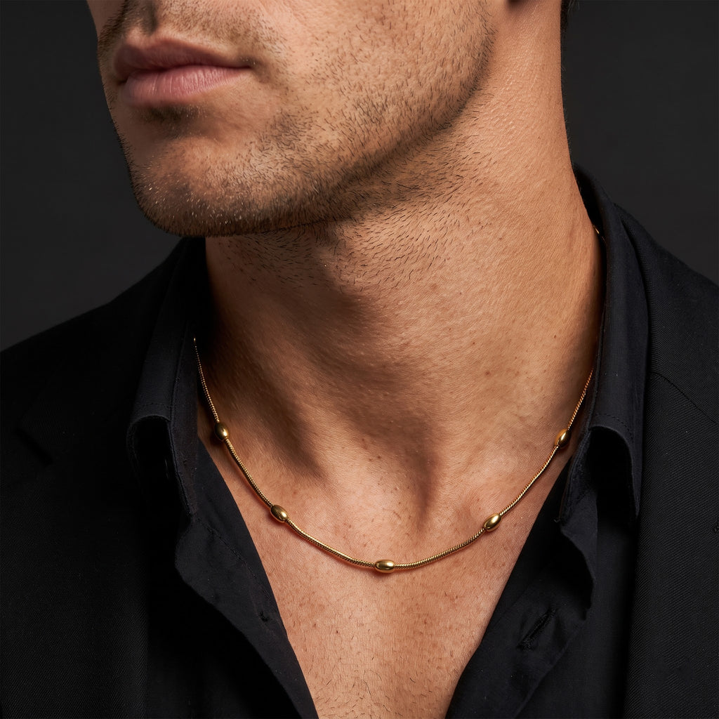 Men’s Gold Bead Accent Chain GMC -45