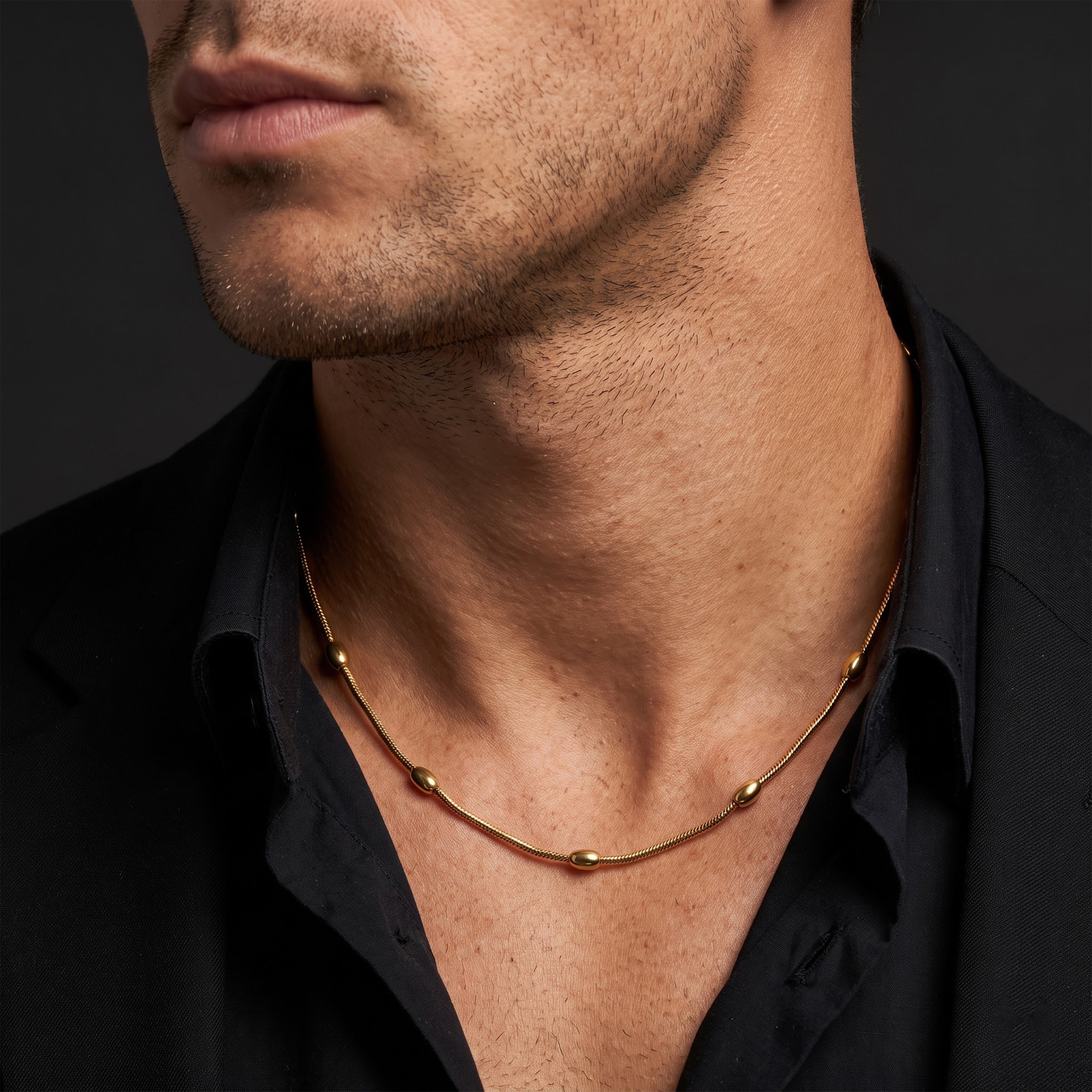 Men’s Gold Bead Accent Chain GMC -45