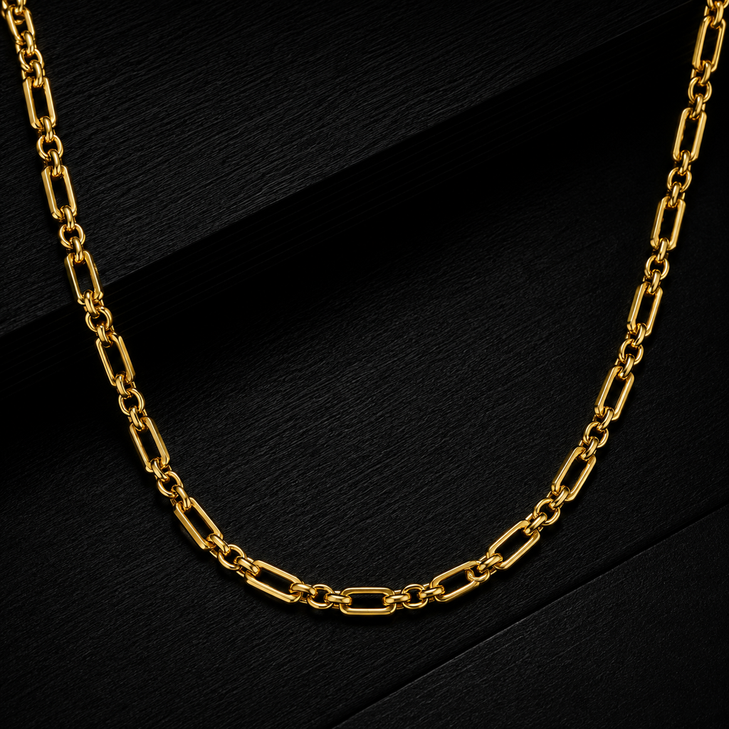 Men’s Gold Tone Rectangular Link Chain