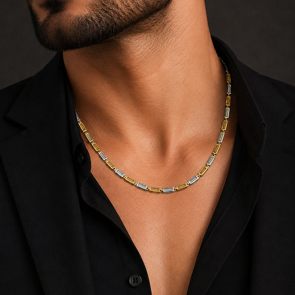 Men’s Dual-Tone Gold & Silver Link Chain GMC -4