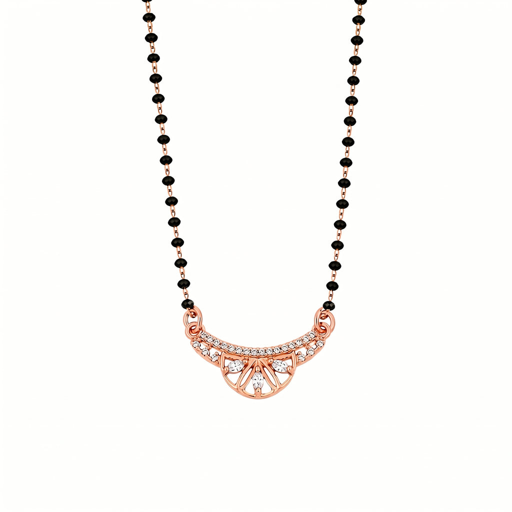 Rose Gold Floral Teardrop Mangalsutra GM -38