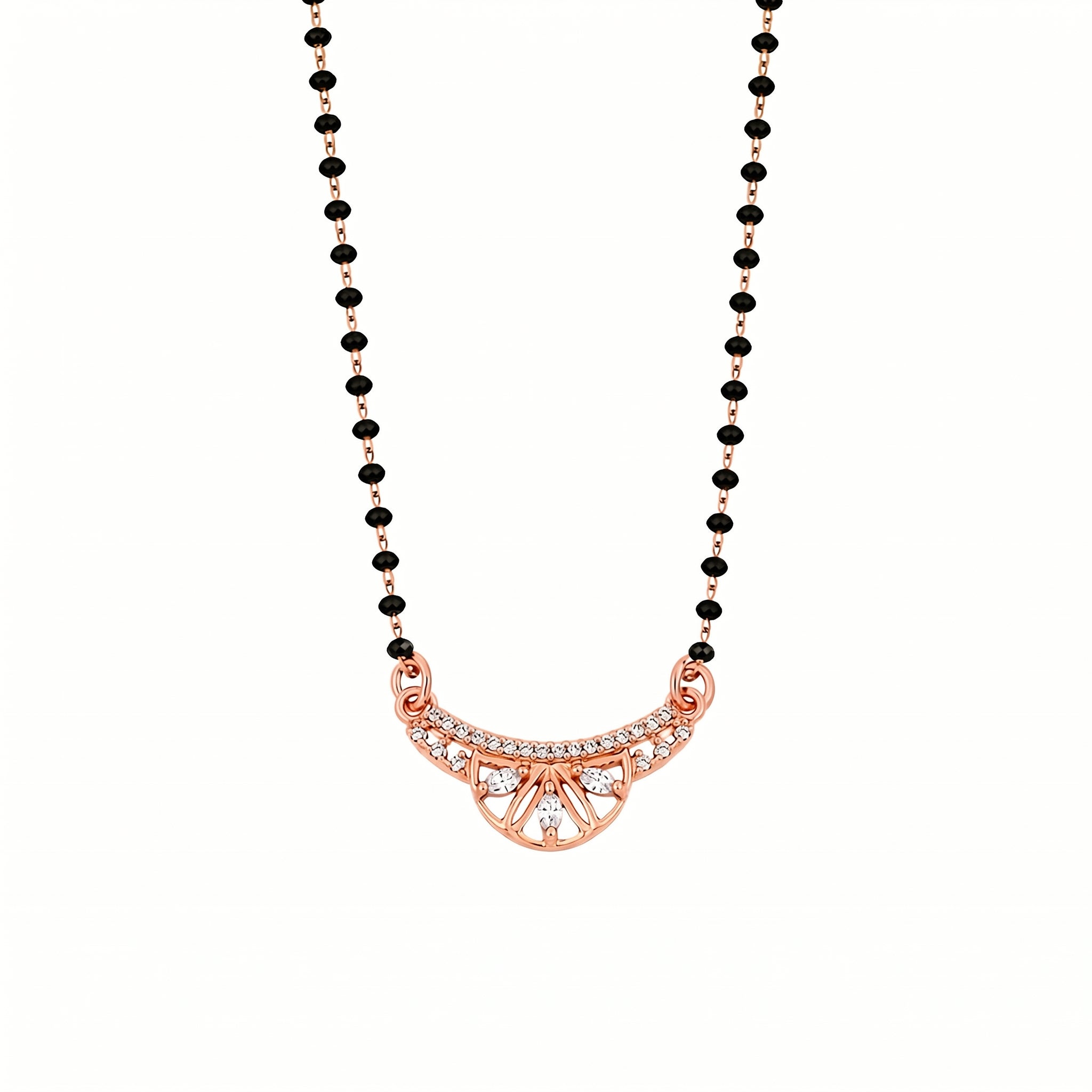 Rose Gold Floral Teardrop Mangalsutra GM -38