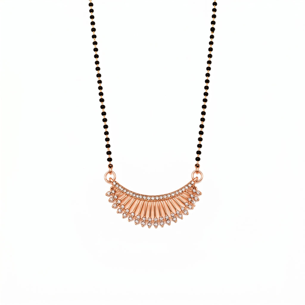 Rose Gold Fan Design Mangalsutra GM -50
