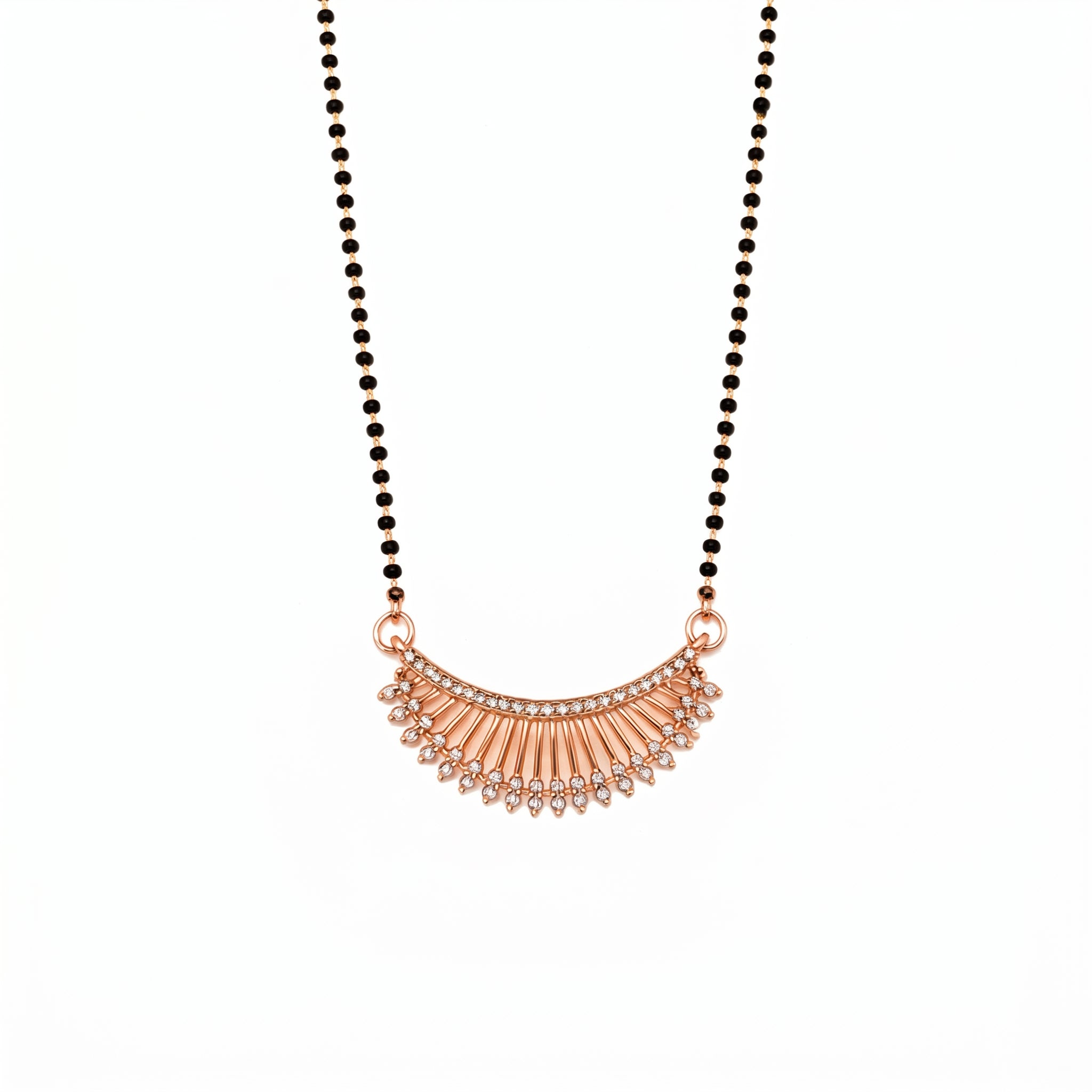 Rose Gold Fan Design Mangalsutra GM -50