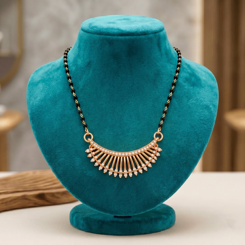Rose Gold Fan Design Mangalsutra GM -50