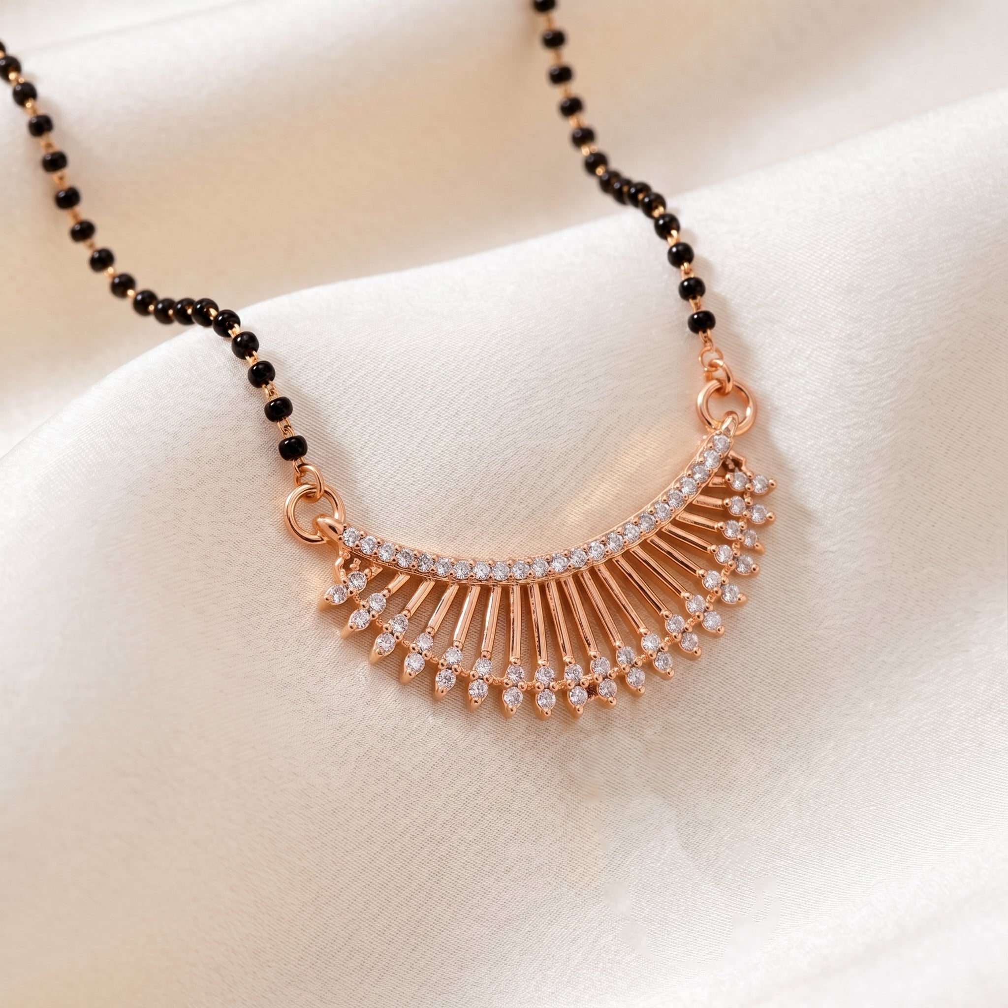 Rose Gold Fan Design Mangalsutra GM -50