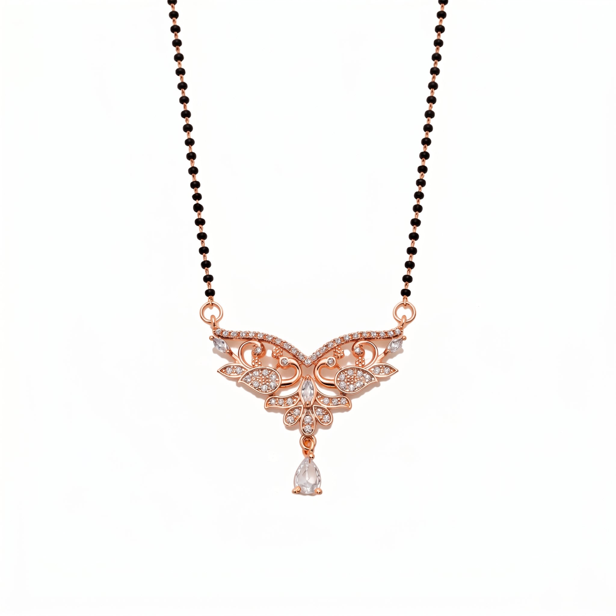 Rose Gold Floral Butterfly Mangalsutra GM -53