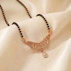 Rose Gold Leaf Drop Mangalsutra GM -48
