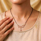 Rose Gold Leaf Drop Mangalsutra GM -48