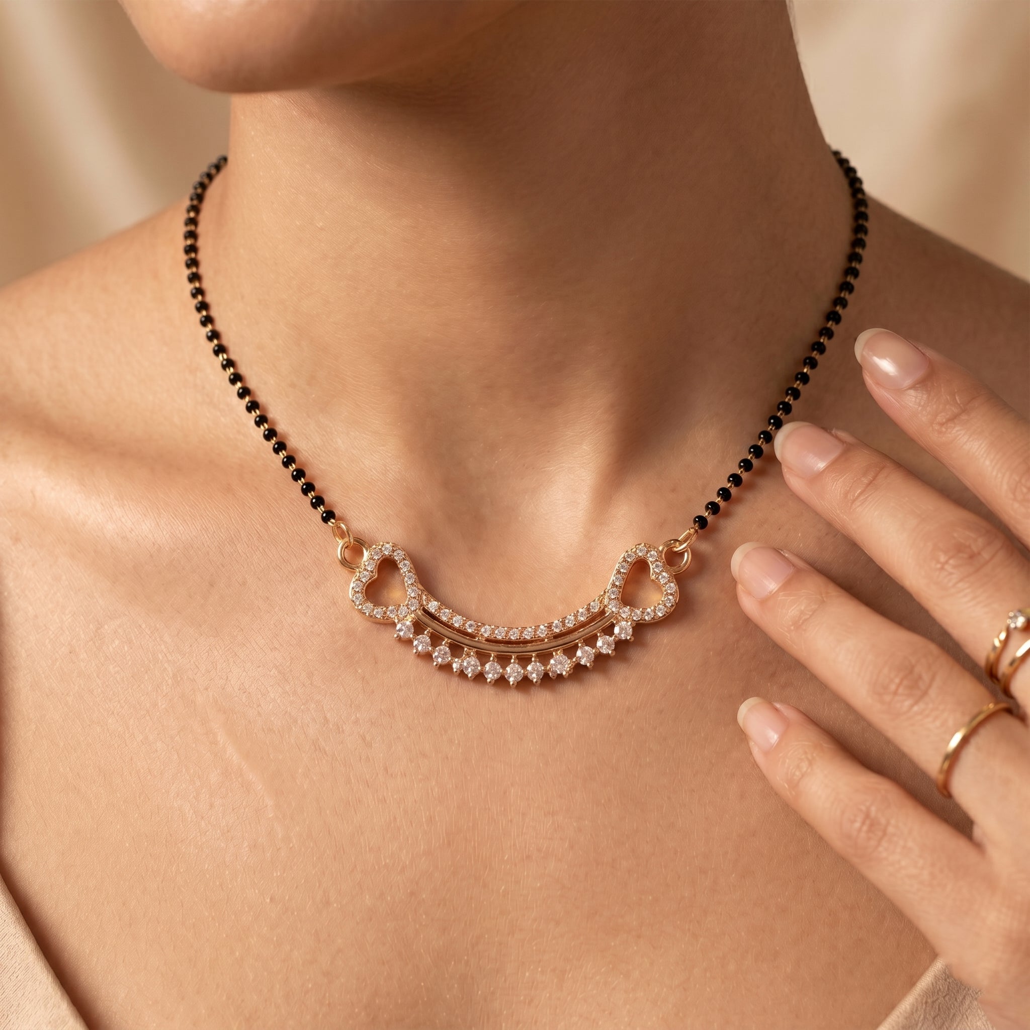 Gold Heart Drop Mangalsutra GM -51