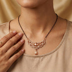 Rose Gold Filigree Ball Drop Mangalsutra GM -42