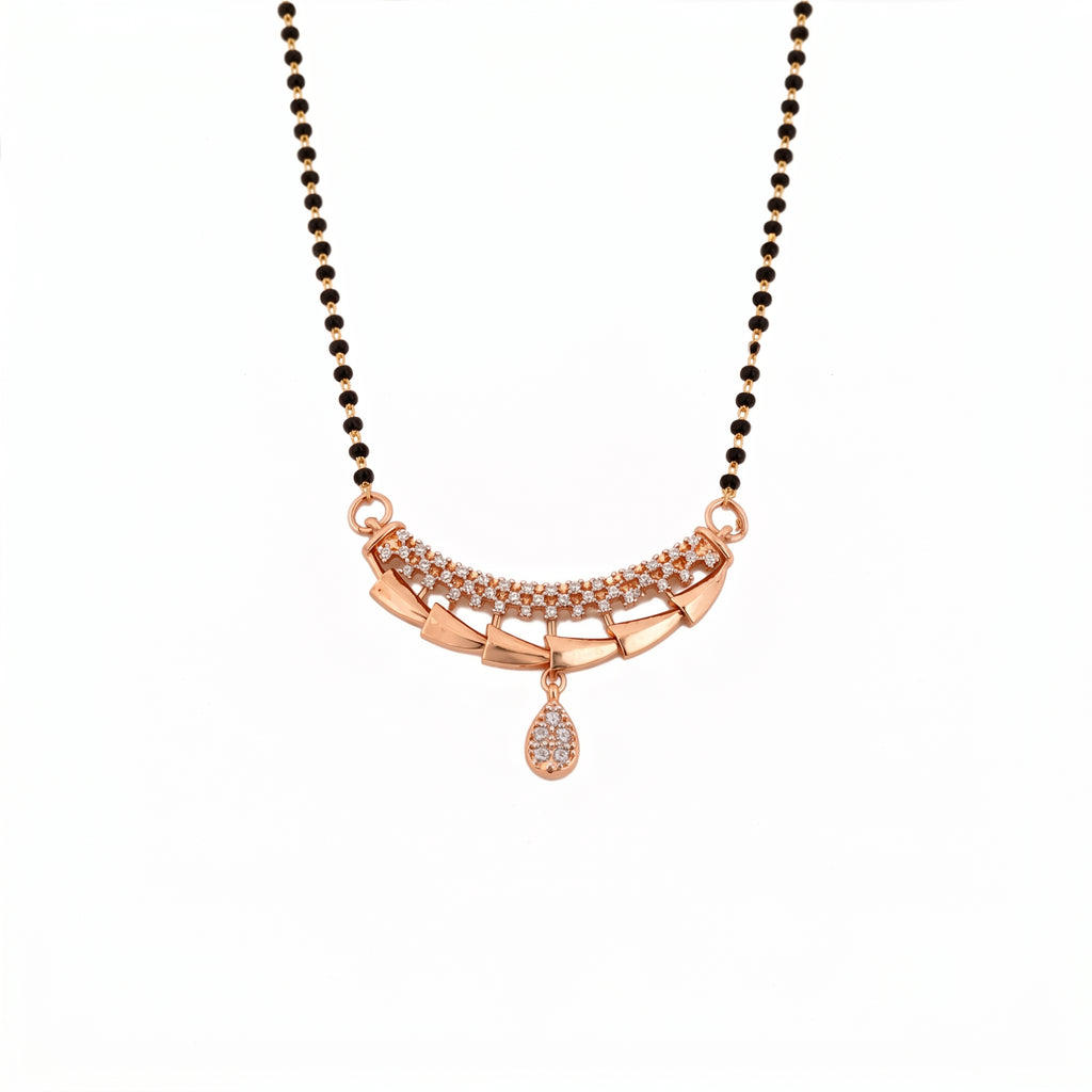 Rose Gold Geometric Drop Mangalsutra GM -44