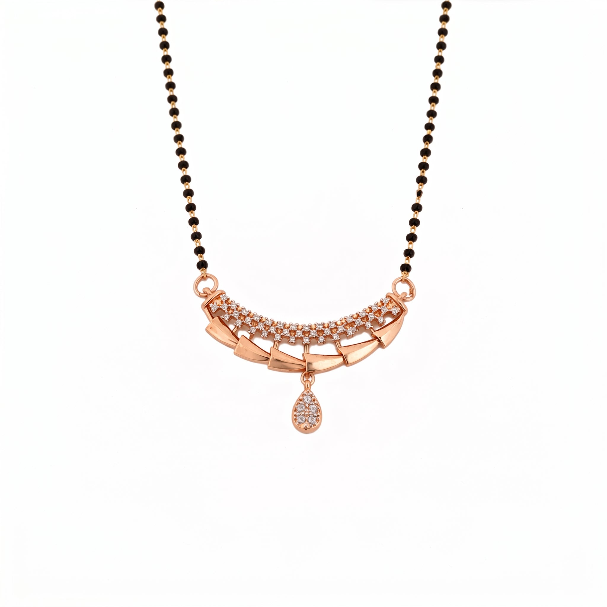 Rose Gold Geometric Drop Mangalsutra GM -44