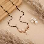 Rose Gold Geometric Drop Mangalsutra GM -44