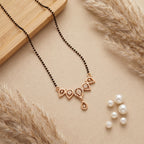 Rose Gold Heart Pendant Mangalsutra GM -54