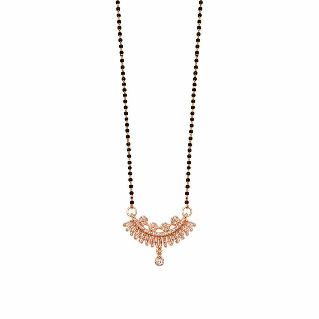 Rose Gold Floral Fringe Mangalsutra GM -49