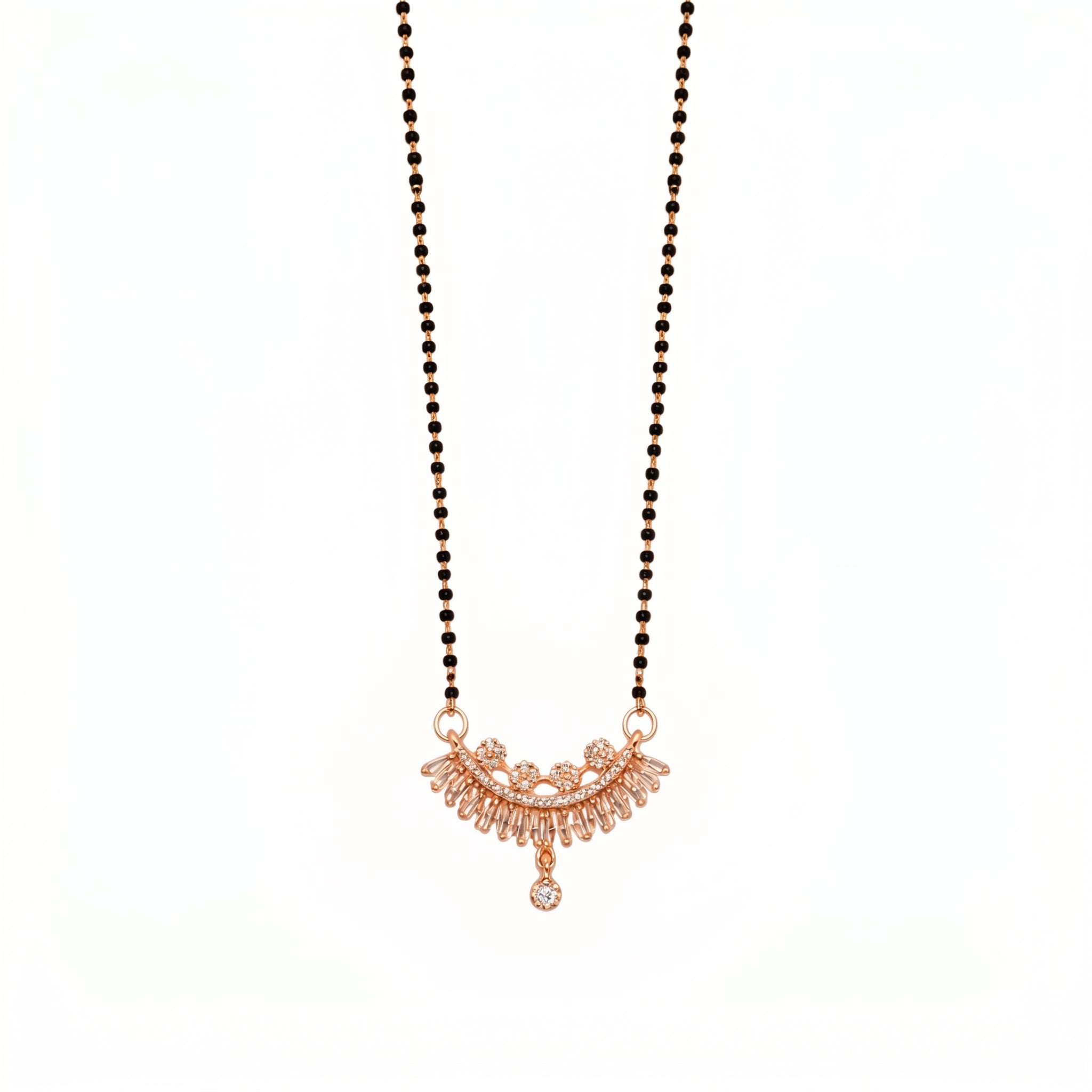 Rose Gold Floral Fringe Mangalsutra GM -49