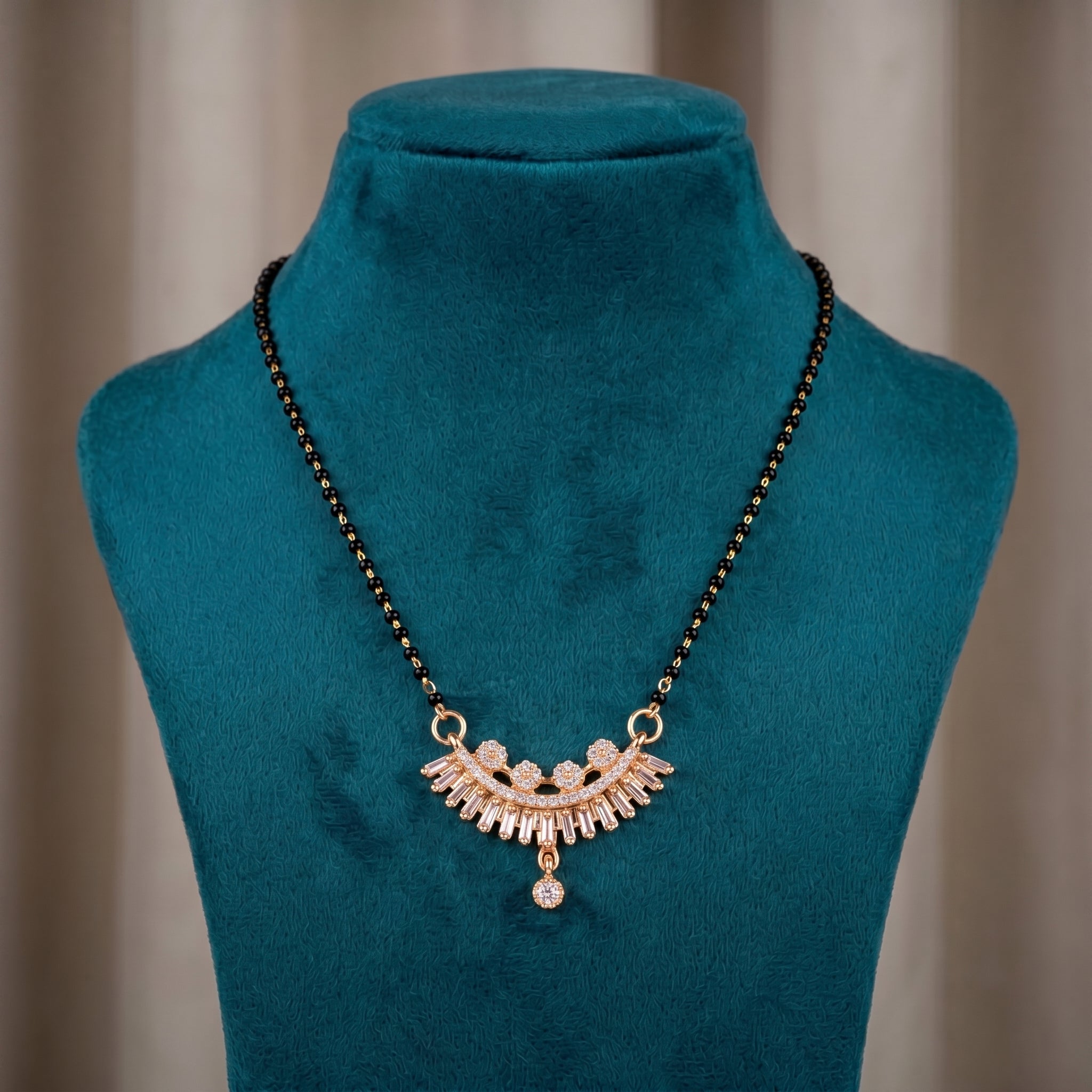 Rose Gold Floral Fringe Mangalsutra GM -49
