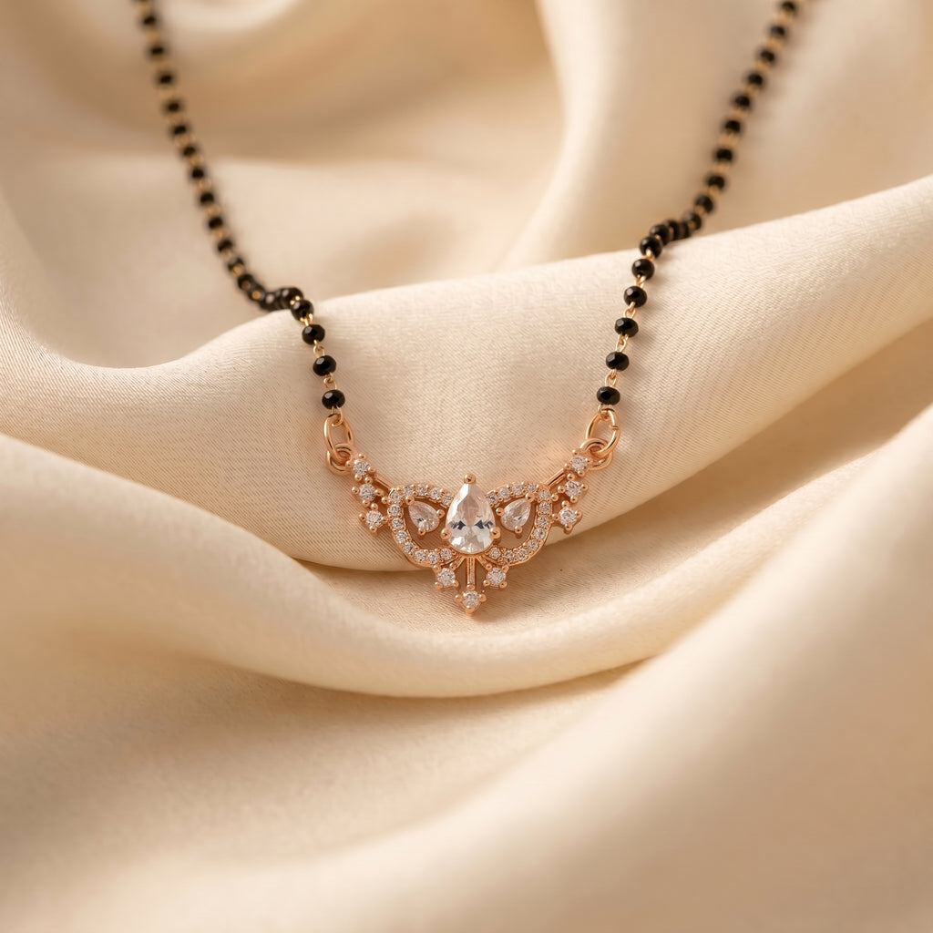Gold Teardrop Stone Mangalsutra GM -41