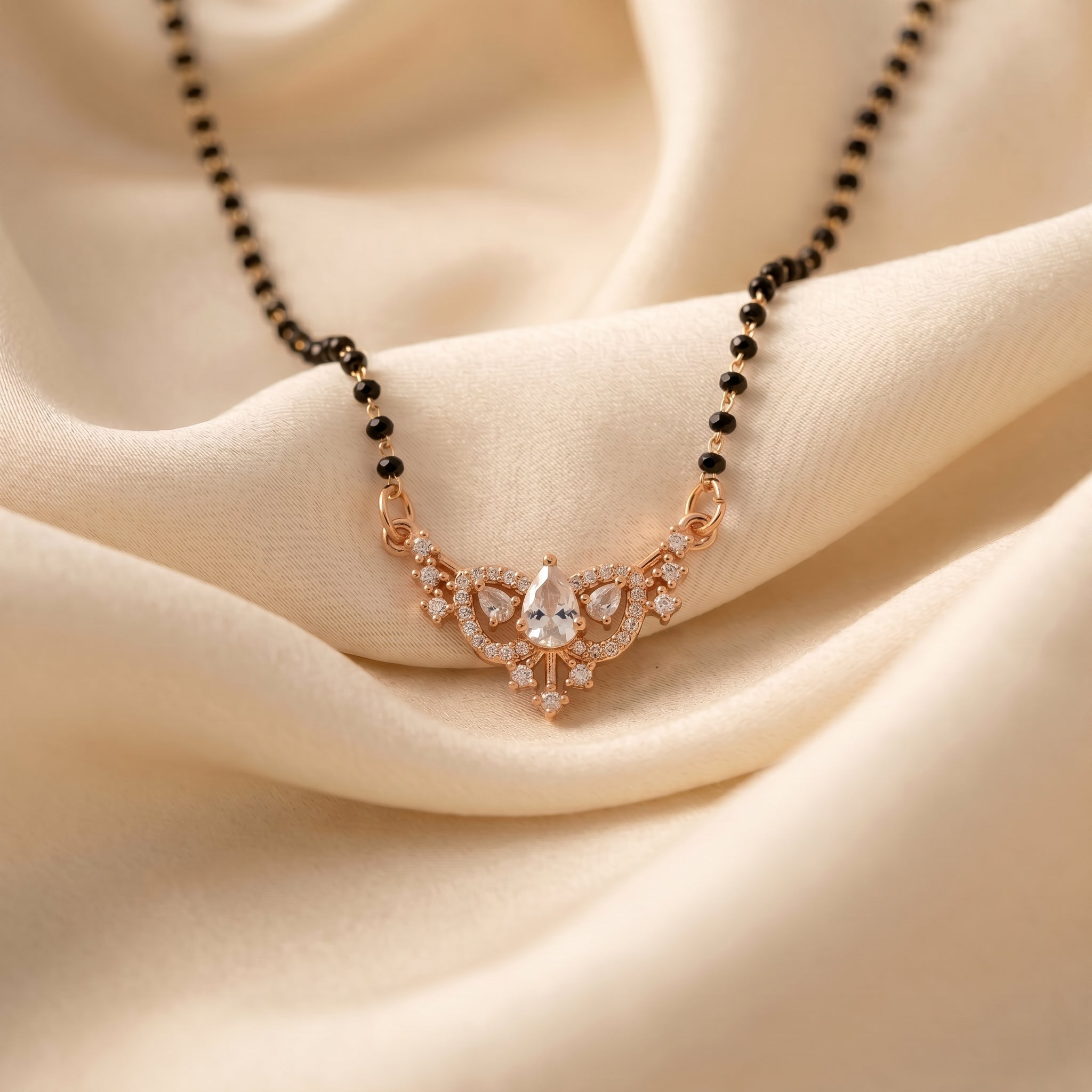 Gold Teardrop Stone Mangalsutra GM -41