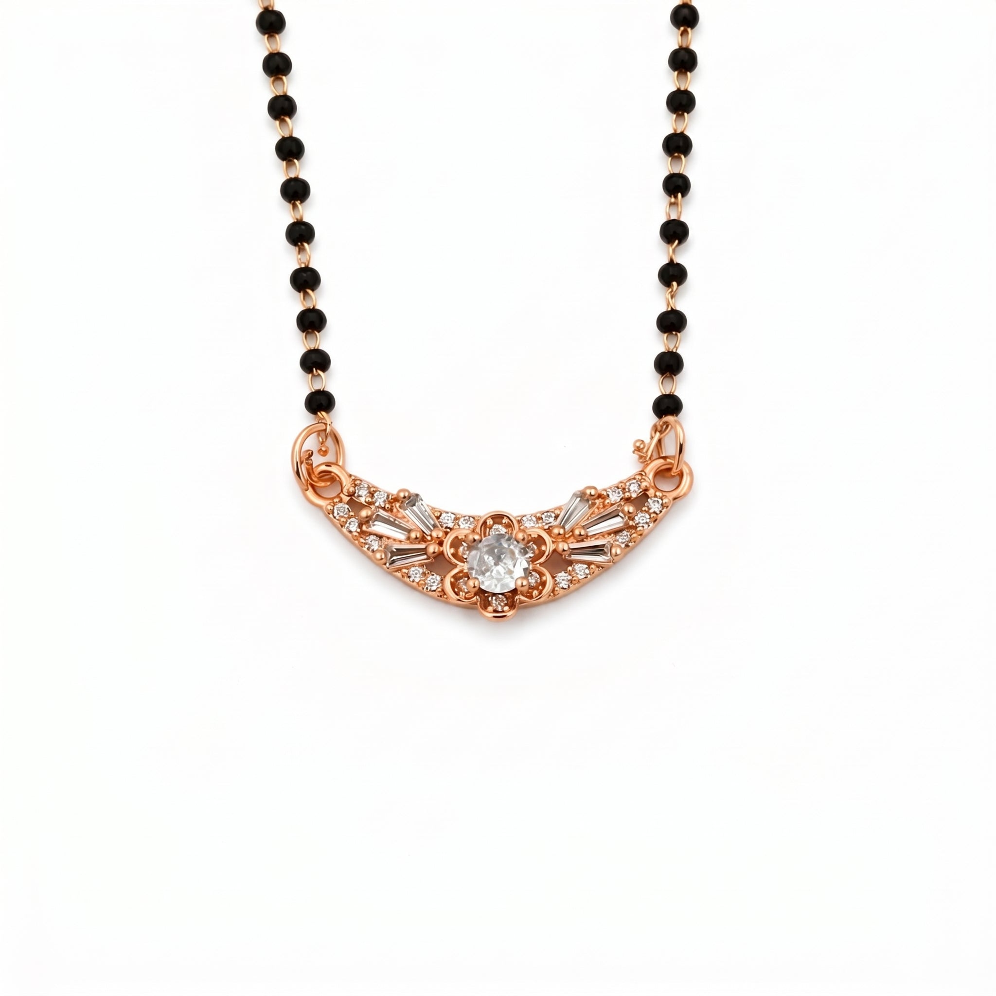 Floral Center Crystal Mangalsutra GM -17