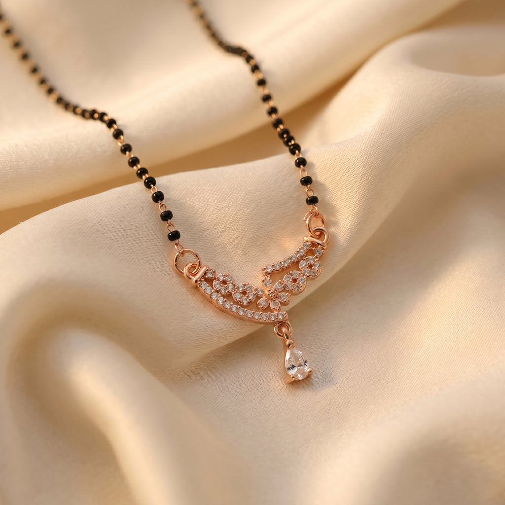 Floral Crystal Drop Mangalsutra GM -21