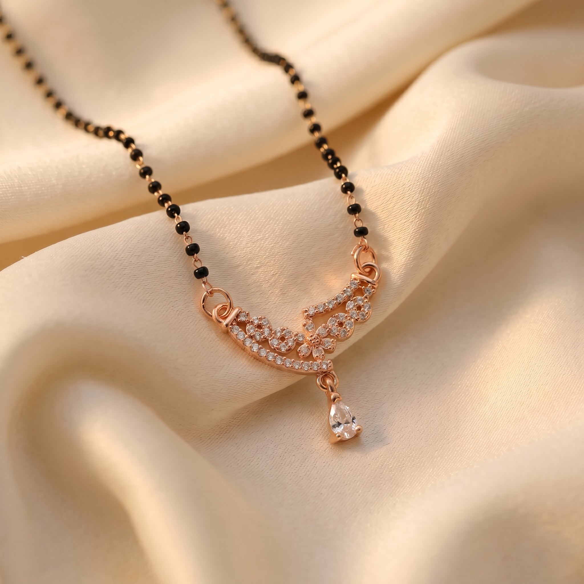 Floral Crystal Drop Mangalsutra GM -21