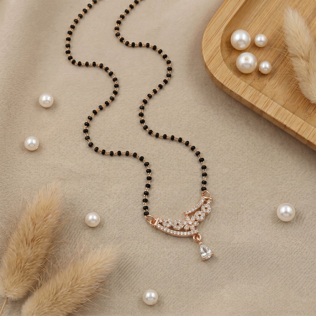 Floral Crystal Drop Mangalsutra GM -21