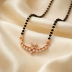 Rose Gold Floral Curve Stone Mangalsutra GM -39