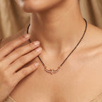 Rose Gold Floral Curve Stone Mangalsutra GM -39