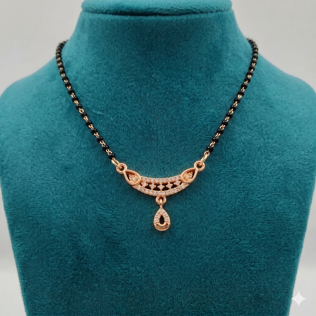 Elegant Rose Gold Drop Mangalsutra GM -22