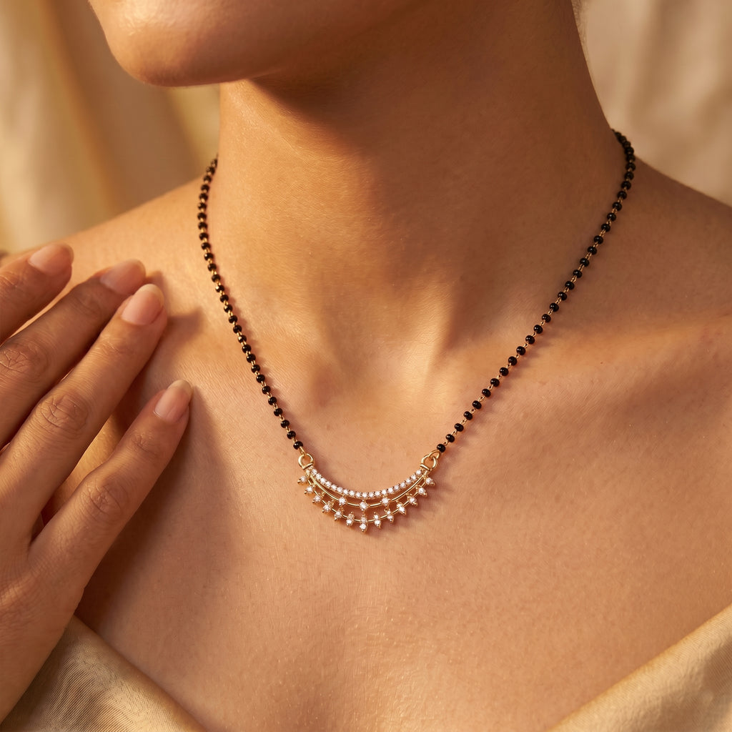 Elegant Gold Beaded Mangalsutra GM -26