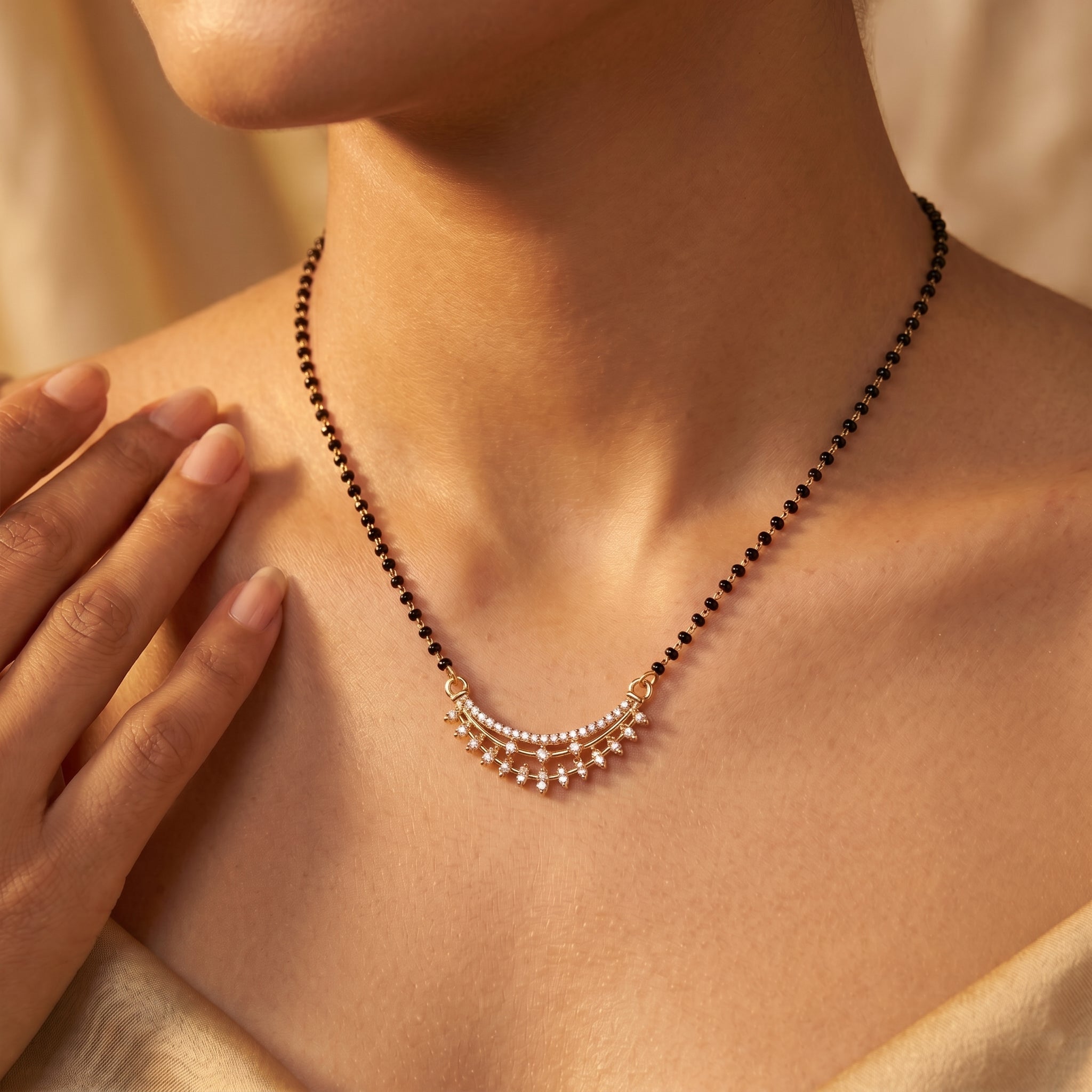Elegant Gold Beaded Mangalsutra GM -26