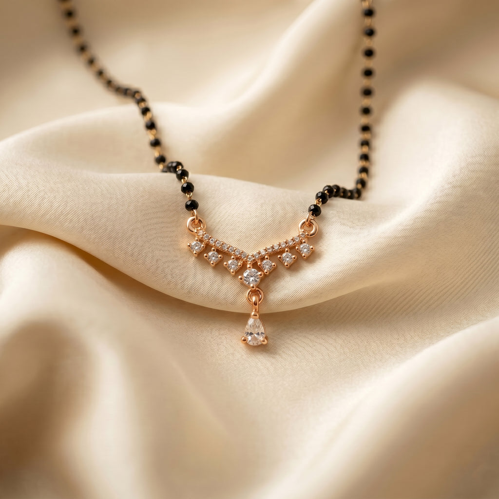 Rose Gold Drop Mangalsutra GM -33
