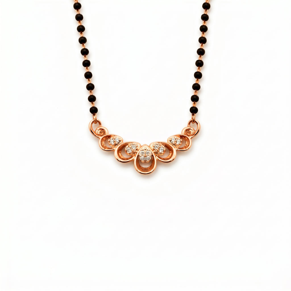 Rose Gold Floral Loop Mangalsutra GM -36