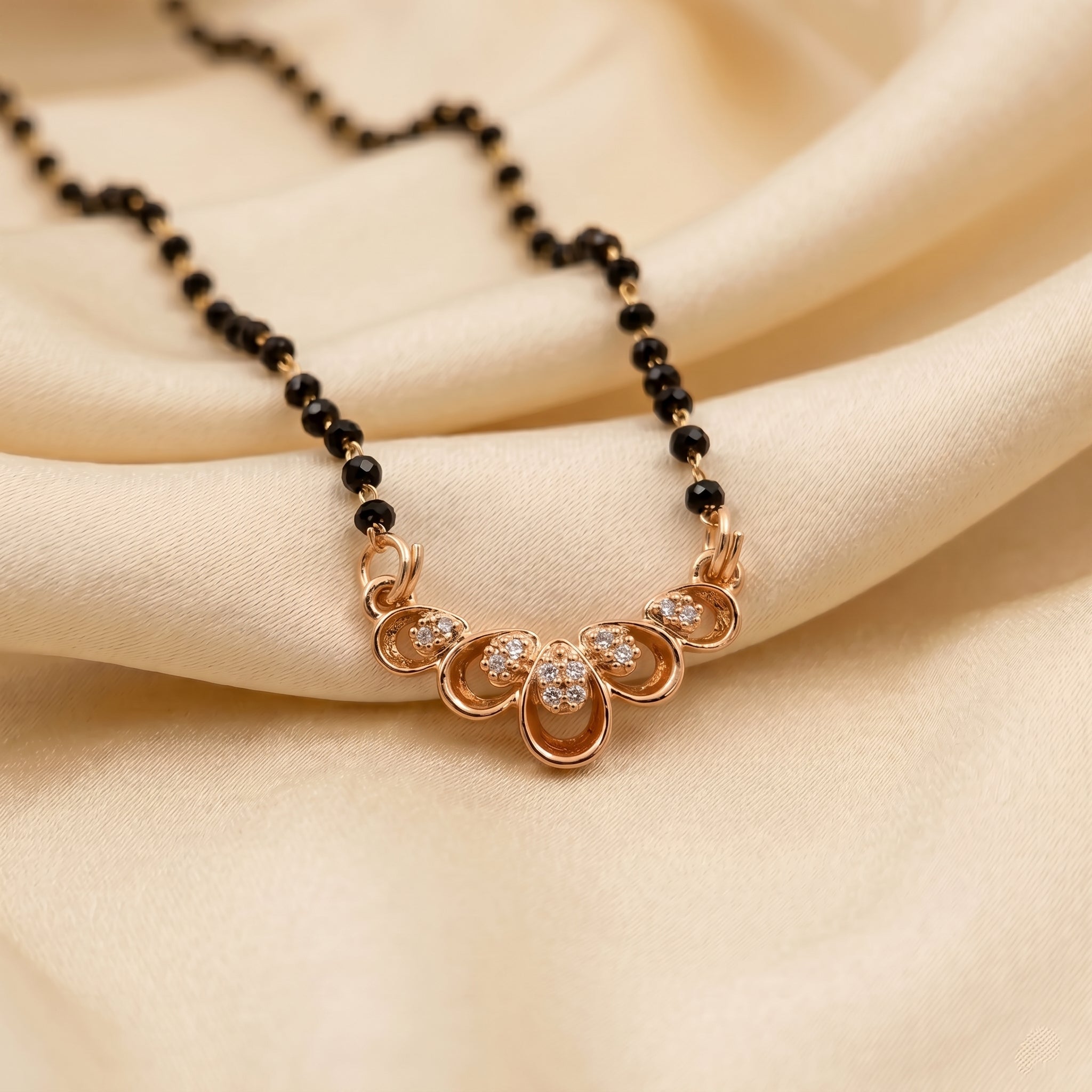Rose Gold Floral Loop Mangalsutra GM -36