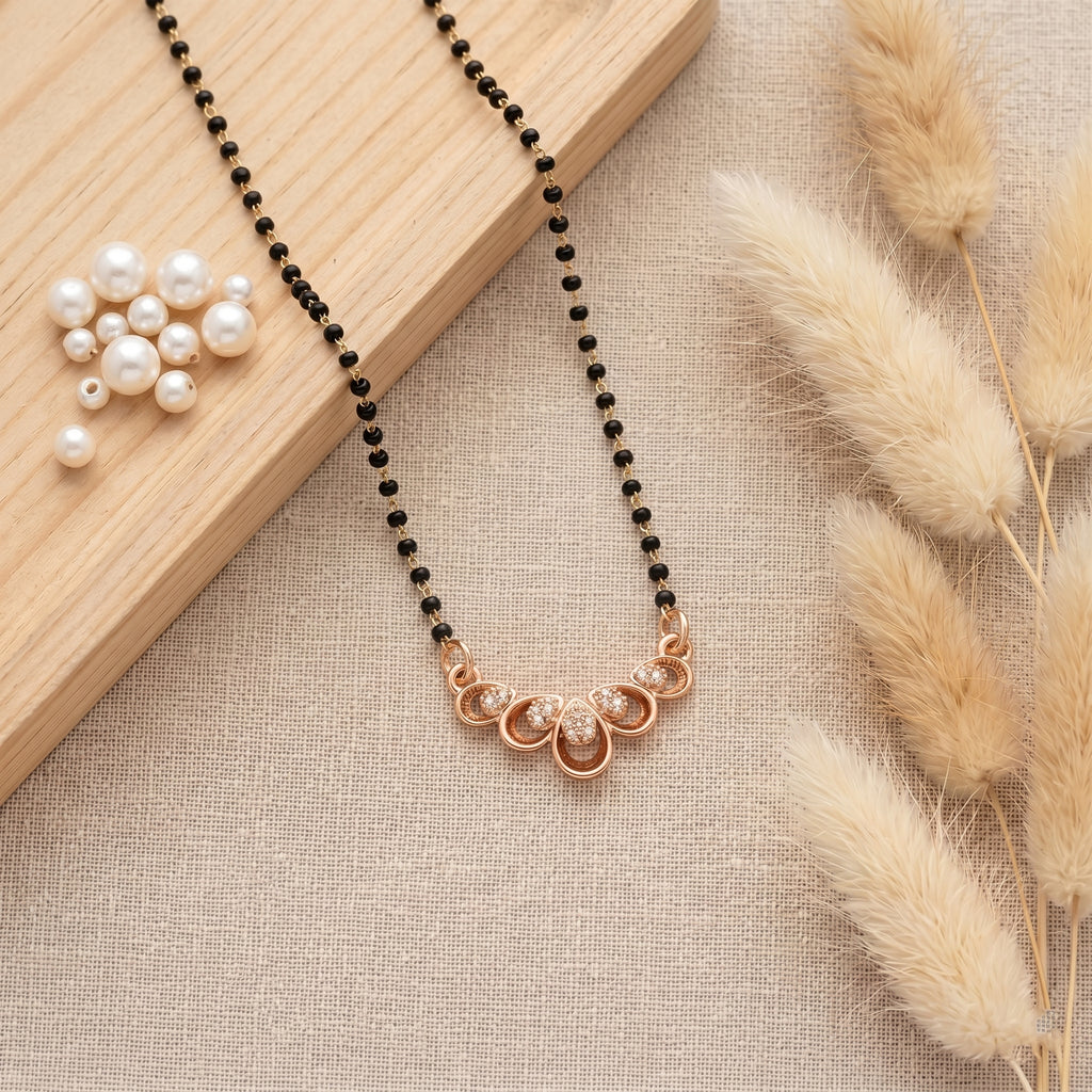 Rose Gold Floral Loop Mangalsutra GM -36