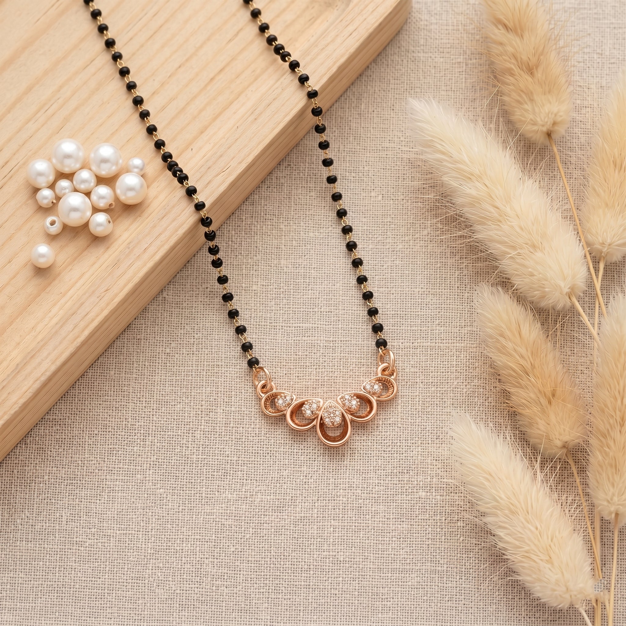 Rose Gold Floral Loop Mangalsutra GM -36