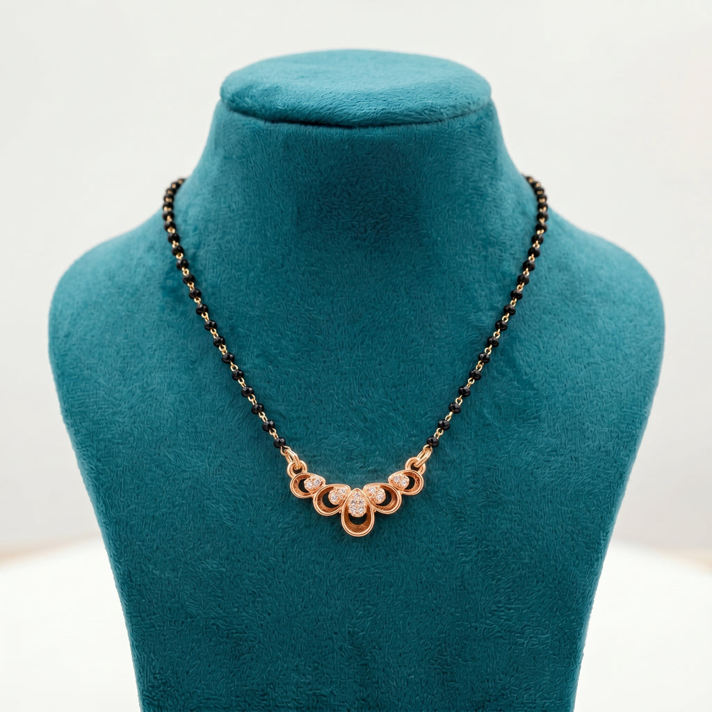 Rose Gold Floral Loop Mangalsutra GM -36