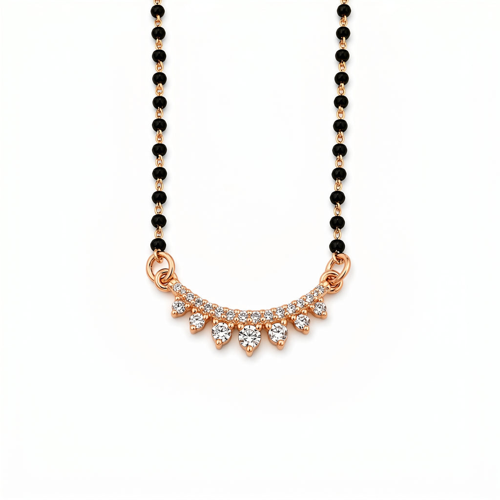 Rose Gold Teardrop Stone Mangalsutra GM -37