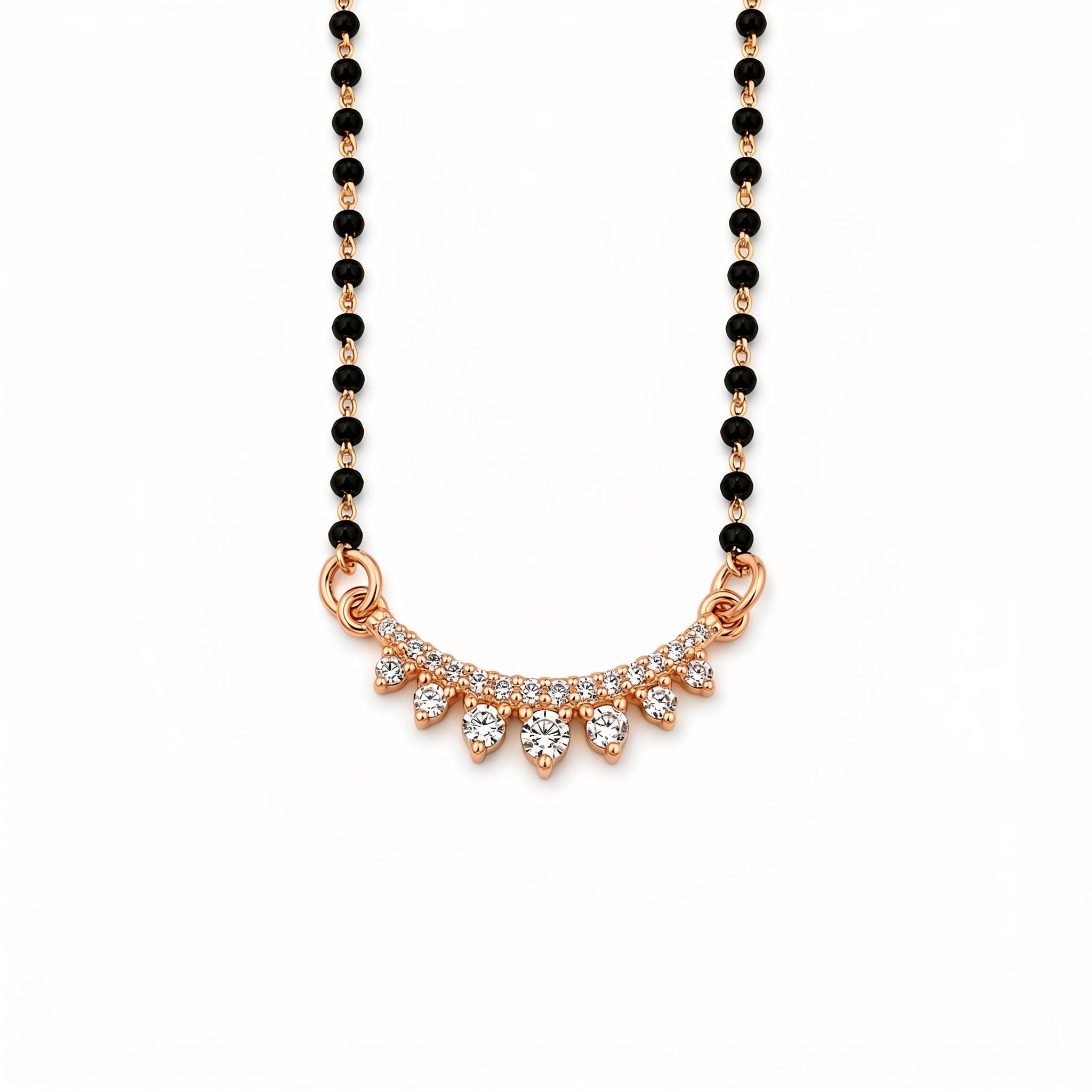 Rose Gold Teardrop Stone Mangalsutra GM -37