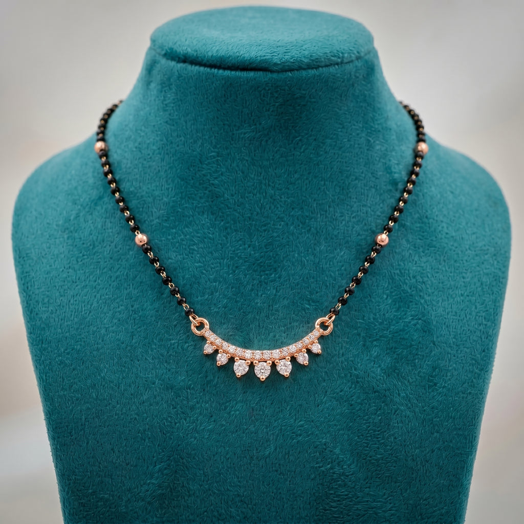 Rose Gold Teardrop Stone Mangalsutra GM -37