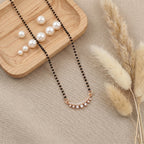 Rose Gold Teardrop Stone Mangalsutra GM -37