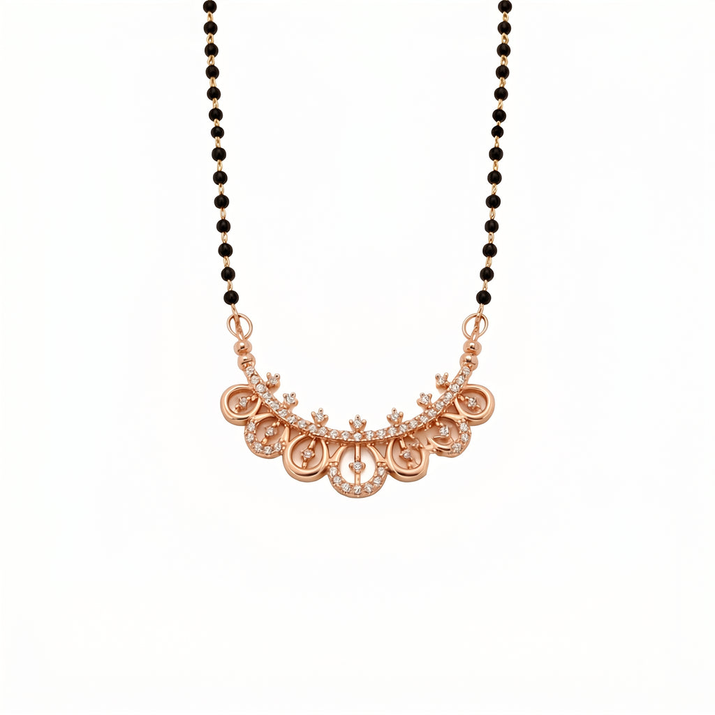 Rose Gold Floral Charm Mangalsutra GM -52