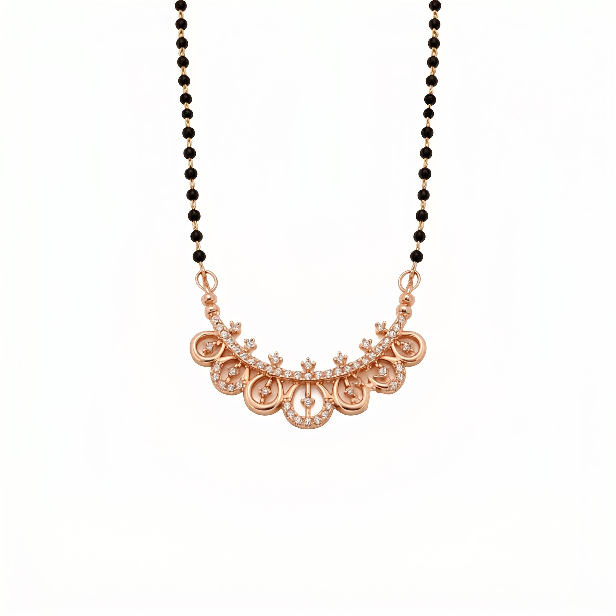 Rose Gold Floral Charm Mangalsutra GM -52