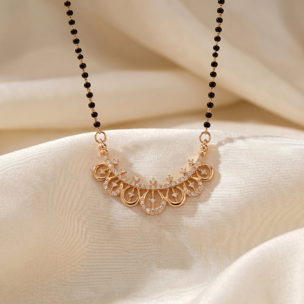 Rose Gold Floral Charm Mangalsutra GM -52