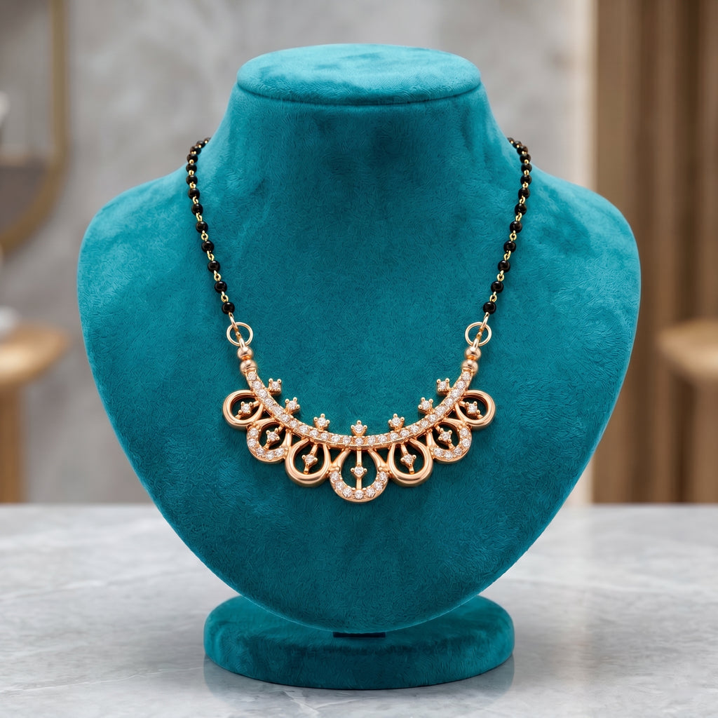Rose Gold Floral Charm Mangalsutra GM -52