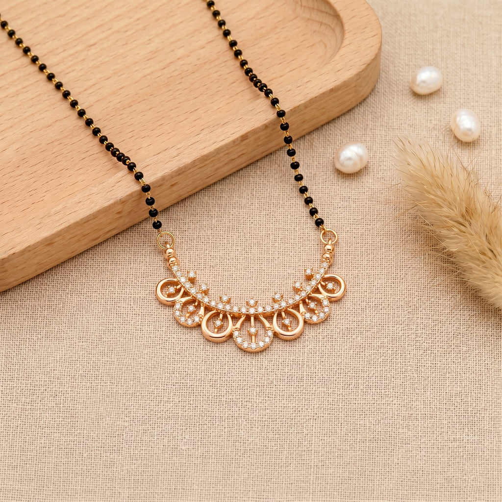 Rose Gold Floral Charm Mangalsutra GM -52