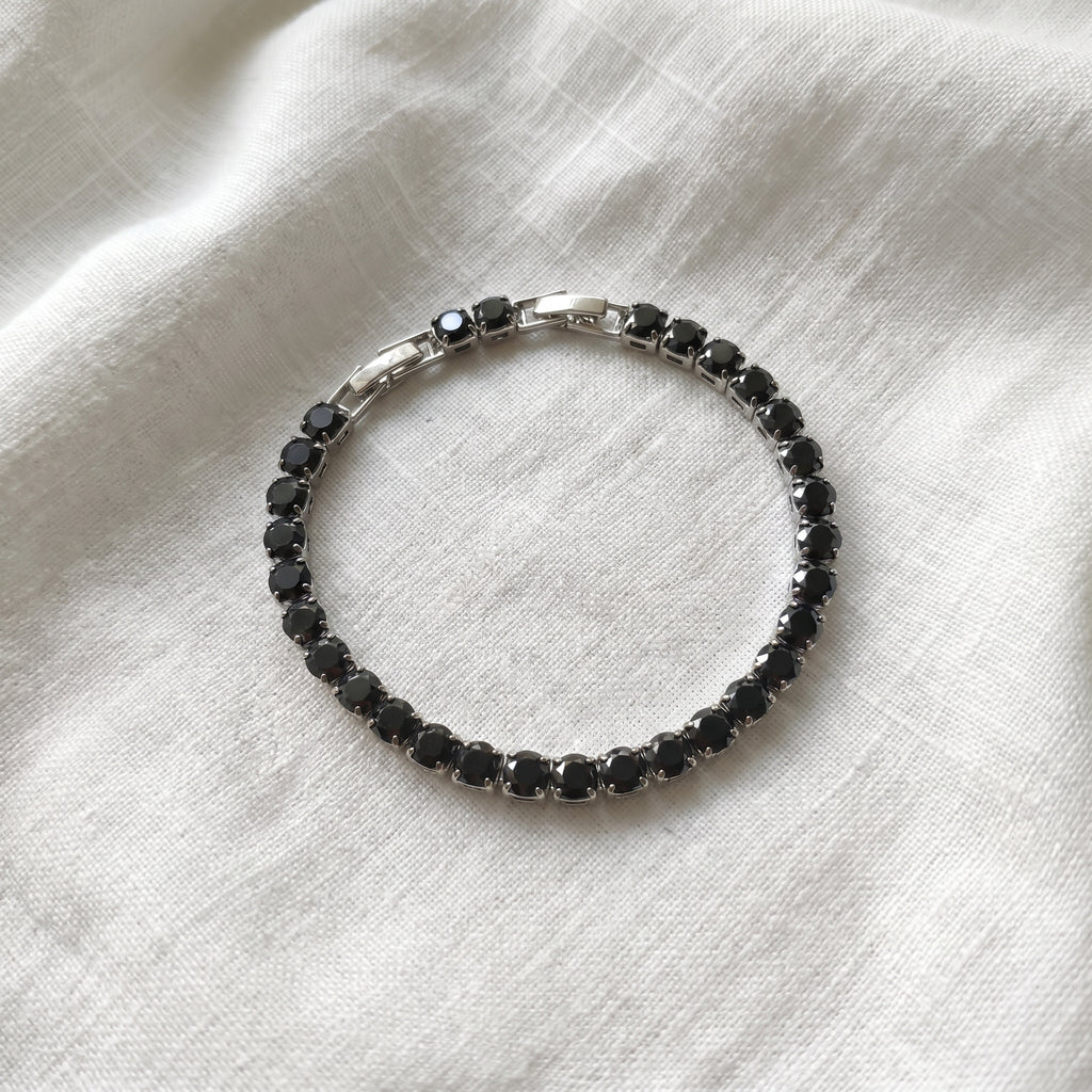 Black Crystal Tennis Bracelet GWB -69